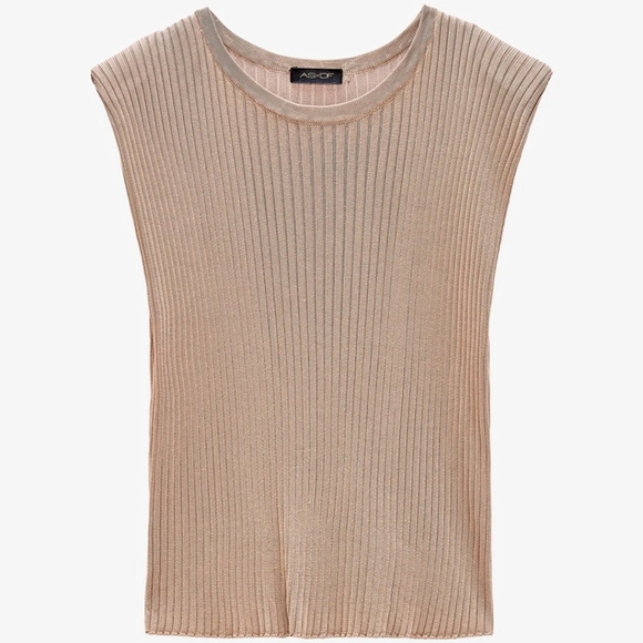 AS by DF Tangier Shoulder Ribbed Top in Sand - Picture 3 of 10